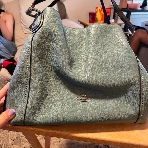 Coach Handbags - Coach Edie 31 pebbled leather silver/sage